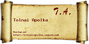 Tolnai Apolka névjegykártya